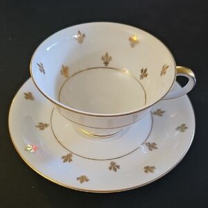Vintage Eschenbach Bavaria Germany Elegant Gold and White Tea Cup and Saucer Set